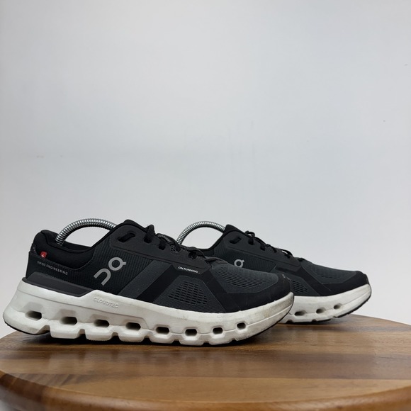 On Running Shoes - Womens On Cloudrunner 2 Black Athletic Running Sneakers Shoes Size 9.5 M GUC